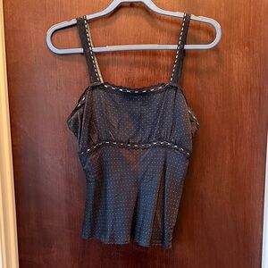 Black Polka Dot Square-Neck Camisole